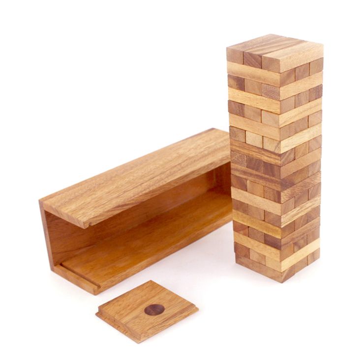 Stained Hardwood Australian Jenga Tumbling Tower 24cm Board Game Republic